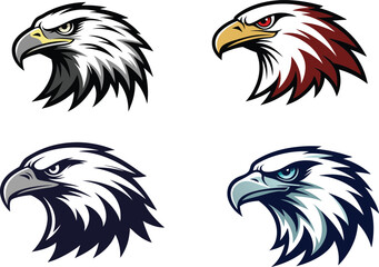  eagle head silhouette vector illustration 