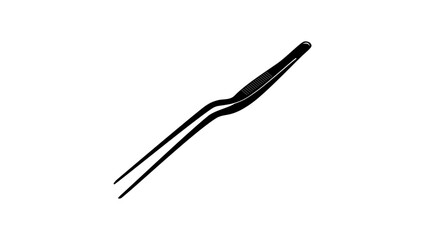 Precise Medical Tweezers for Gentle and Precise Ear Cleaning, black isolated silhouette