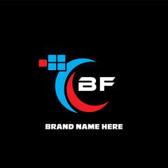 BF letter logo modern logo design on black color background
