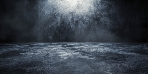 Abstract image of Studio dark room concrete floor texture background with lighting effect , ai