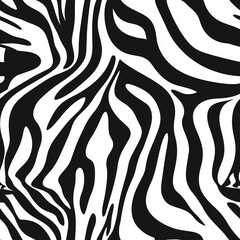 Bold seamless pattern with black and white zebra stripes. The high-contrast design is dynamic and eye-catching, perfect for making a statement in any space.