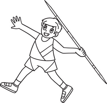recommend clip art: Track and Field Athlete and Javelin Isolated 