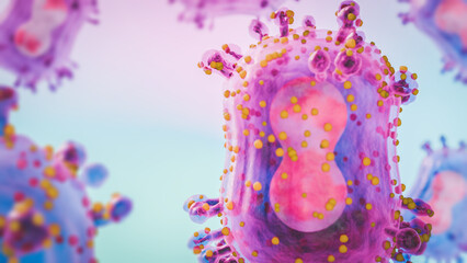 Mpox virus, Monkeypox viruses, infectious zoonotic disease, Monkeypox Virus Outbreak or mpox disease pandemic as a double stranded DNA viral pathogen infecting humans as an orthopoxvirus 3d rendering