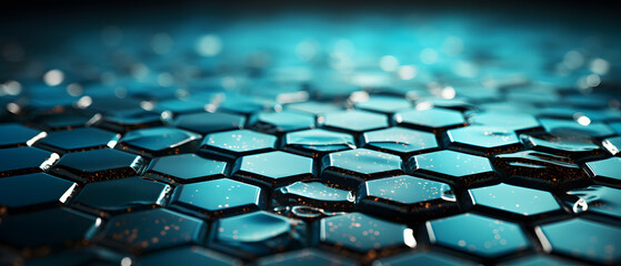 immersive vibrant turquoise green geometry shape background with glitters, particles, line, wave, curve, curl 3d illustration