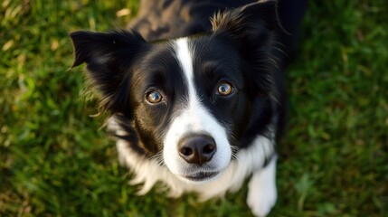 Border collie with tilted head