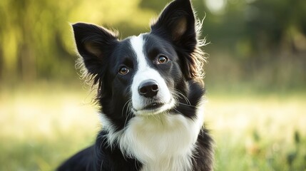 Border collie with tilted head