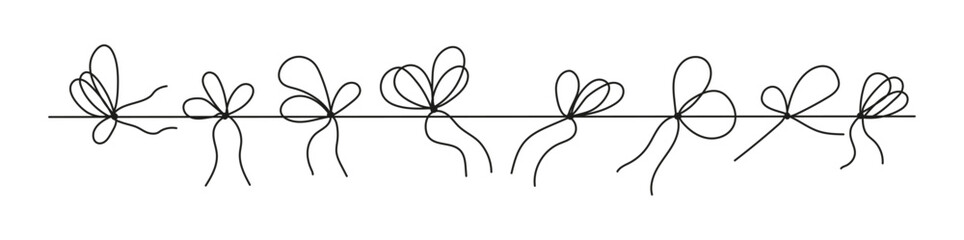 Simple linear illustration of ropes tied in knots. The design features a minimalist depiction of various knots and nets