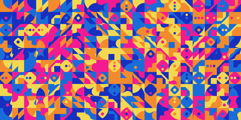 Obraz premium Flat design color blocking pattern design