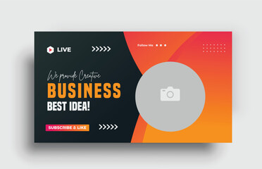 Creative YouTube thumbnail for workshop promotion cover banner and business web banner template	