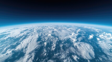Curvature Of Earth. View of Earth's Atmosphere and Blue Sky from Space