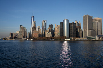 Fototapeta premium Panorama view of New York city skyline in Midtown Manhattan.