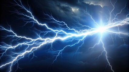 Iron lightning bolt striking aggressively, power, energy, anger, force, storm, electricity, danger, weather, thunder, strike