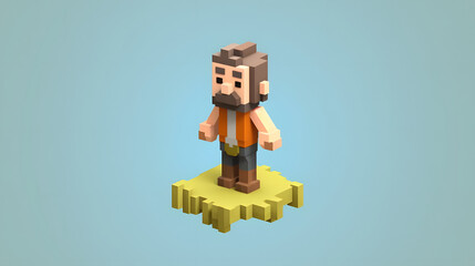 NPC game 3d pixel Cartoon