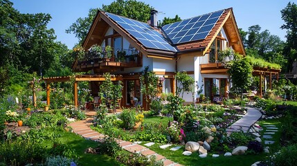 Wooden cottages nestled amidst lush tropical gardens create serene escape in ancient Thai village