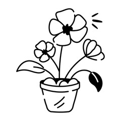 A drawing style icon of buttercup flowers 
