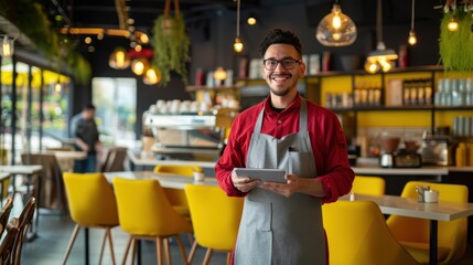 The barista in modern cafe