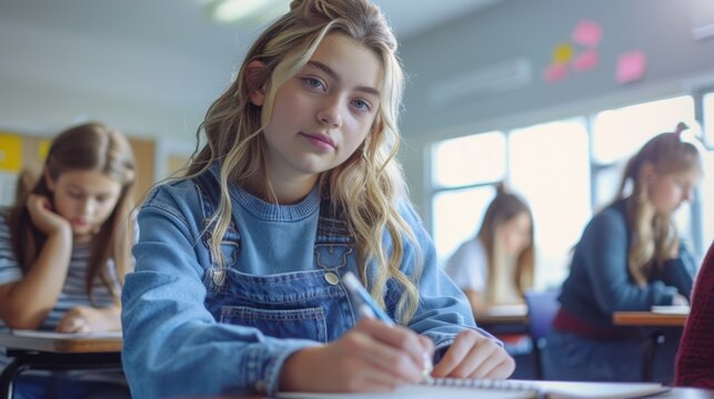 The student in the classroom - Powered by Adobe