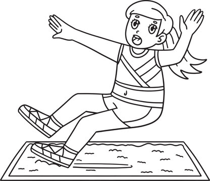 recommend clip art: Track and Field Female Landing on Sandpit Isolated