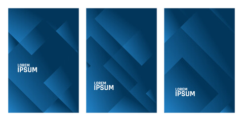 A abstract square designs. Featuring a dark blue background, geometric shapes, and the placeholder text, these versatile graphics are perfect for modern presentations, branding, and digital designs.