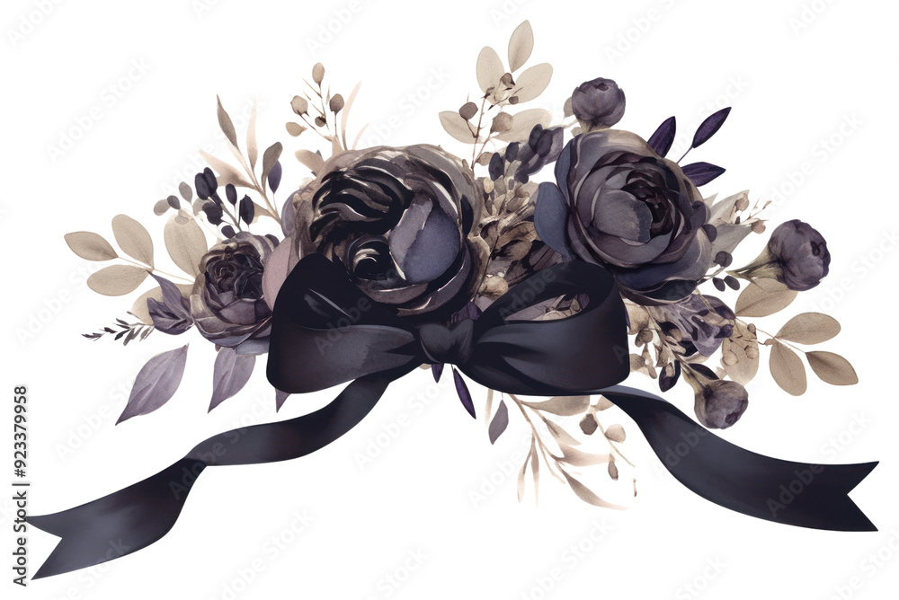 Sticker png elegant floral bouquet illustration