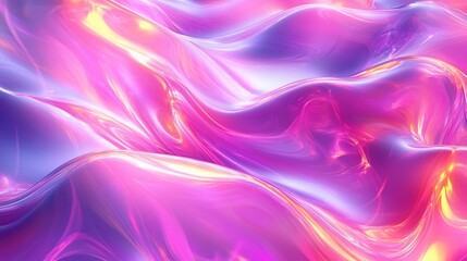 Obraz premium Transparent clear colorful glass or liquid waves. Neon pattern abstract background