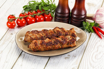 Chicken kebab minced meat and spices
