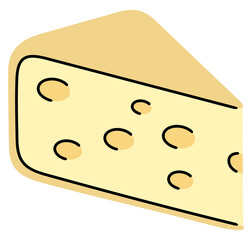 Cheese, dairy and milk product. Food and meal, cheese factory and dairy farm, illustration