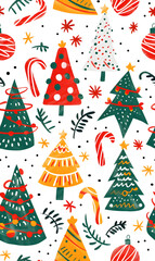 New Year and Christmas 2d cartoon or graphic advertising background, Seamless pattern