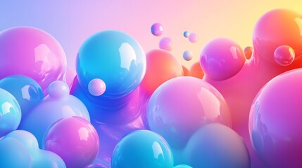 Gradient background with turquoise and pink metaball shape