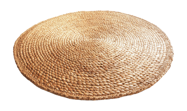 round rug isolated on white, straw carpet circle decor isolated on white.	 - Powered by Adobe