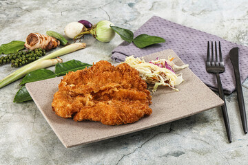 Tonkatsu fried cutlet with cabbage
