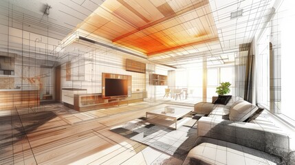 Fototapeta premium House design diagram, room design, engineering, professional work