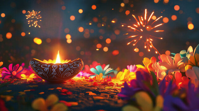 Happy Diwali | Diwali Celebration | Diwali Diya | Festival of Lights | Diwali Lamp | Indian Festival | Deepavali | Diwali Fireworks | Crackers | Flowers | Firework Celebration
