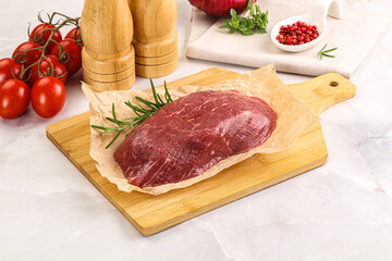 Raw beef meat uncocked steak