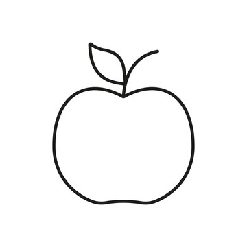 recommend clip art: Apple Line Icon With Leaf, Healthy Food Choices And Organic Nutrition. Fresh Fruit Diet And Wellness Outline Icon. Isolated Vector Illustration