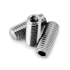 Close-Up of Stainless Steel Hex Socket Set Screws - Industrial Fasteners, High-Resolution Image for Manufacturing and Engineering Projects