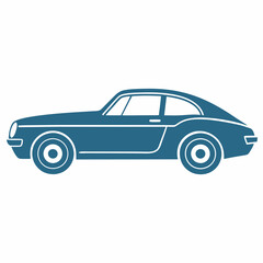 Classic car on a white background silhouette vector illustration