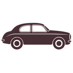 Classic car on a white background silhouette vector illustration