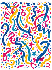 New Year and Christmas card, graphic advertising backgrounds in a doodle 2D illustrator style.