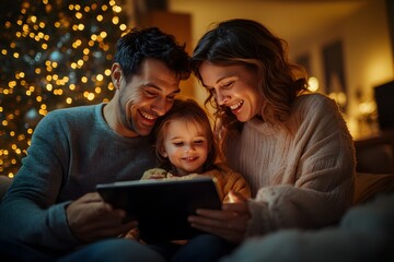 Family Shares Digital Story Time by the Tree 