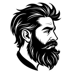  beard silhouette vector illustration 