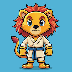 lion karate kimono judo taekwondo vector sport mascot