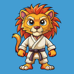 lion karate kimono judo taekwondo vector sport mascot