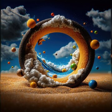 Surreal, dreamlike artwork with abstract shapes and surrealistic elements, high-quality, artistic, imagination, thought-provoking, visual journey
