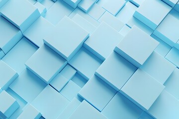 Obraz premium 3D cube shapes with light blue background