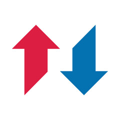 Hot Cold Red Blue Cut Arrows