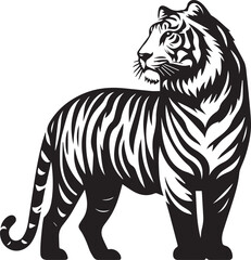 Bengal Tiger vector silhouette illustration logo