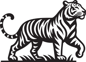 Bengal Tiger vector silhouette illustration logo art