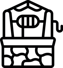 Stone water well with wooden roof providing fresh drinking water