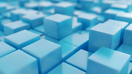 3D cube shapes with light blue background